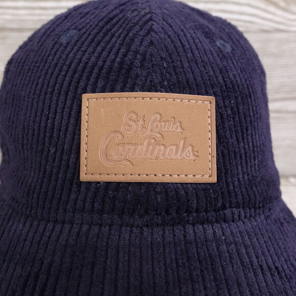 ST LOUIS CARDINALS SGA STADIUM GIVEAWAY BLUE CORDUROY STRAPBACK HAT CAP - Picture 2 of 8